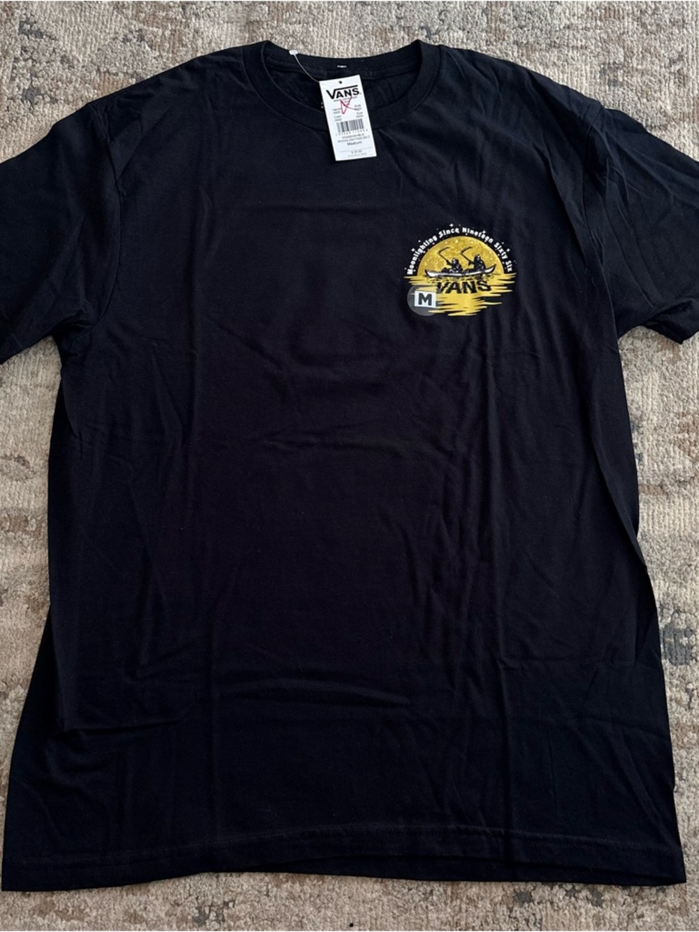 NWT Vans Moonlighting Skeleton Boat Graphic T Shirt Black Sz M - Picture 2 of 6